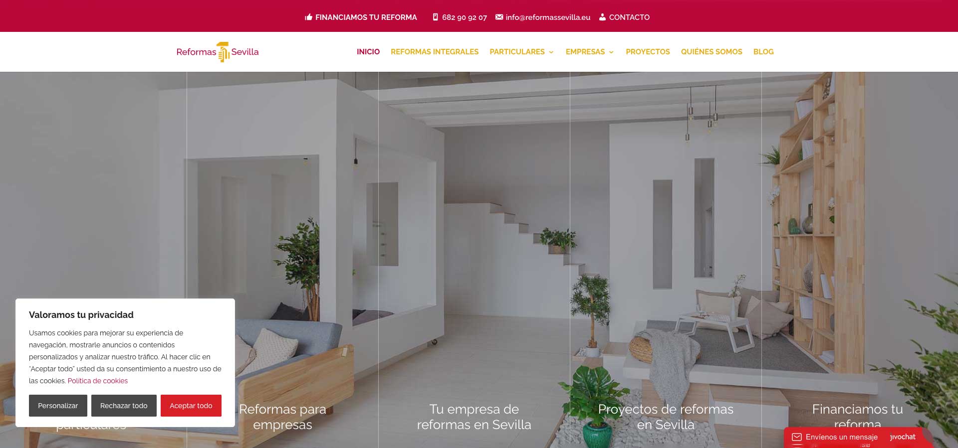 Creación y diseño página web Reformas Sevilla