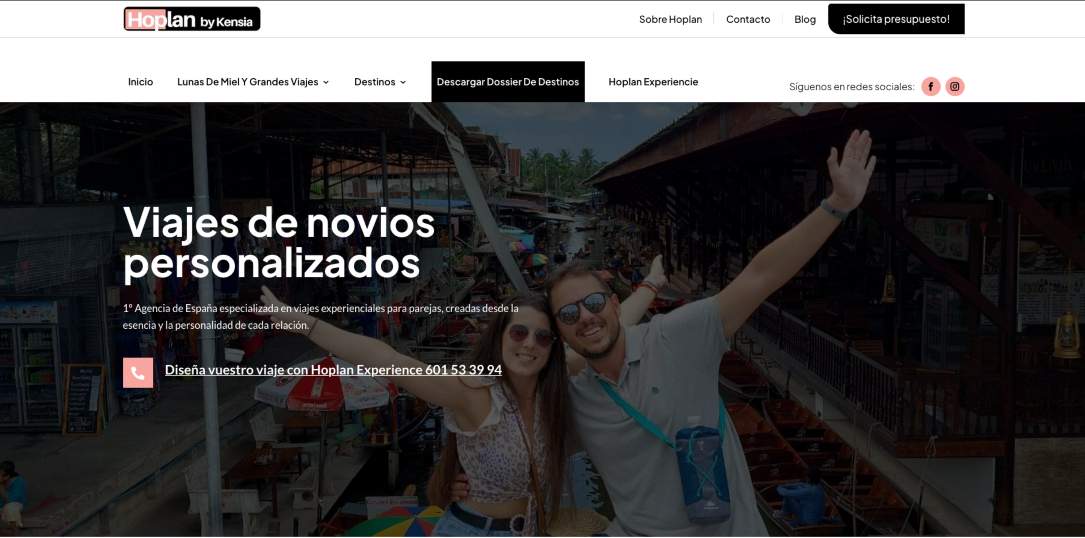 Diseño web: Agencia de viajes Hoplan