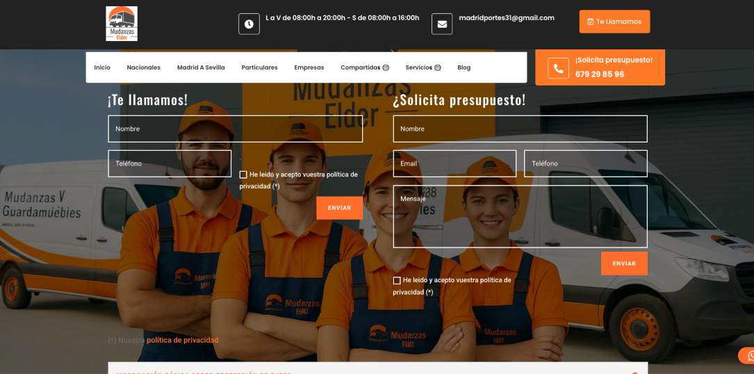 Diseño web: Mudanzas Elder