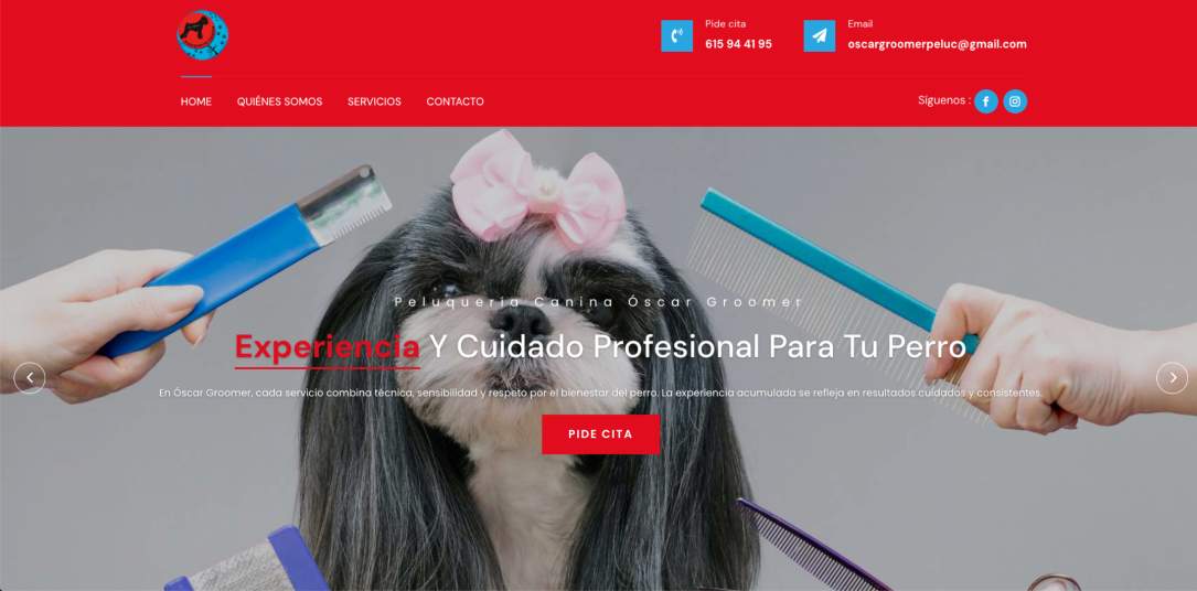 Diseño web: Peluquería canina Oscar Groomer